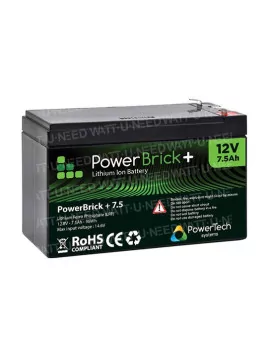 LiFePO4 lithiumbatterij 0,10 kWh - PowerBrick+ PB+12/7.5 12,8 V 7,5 Ah – IP65